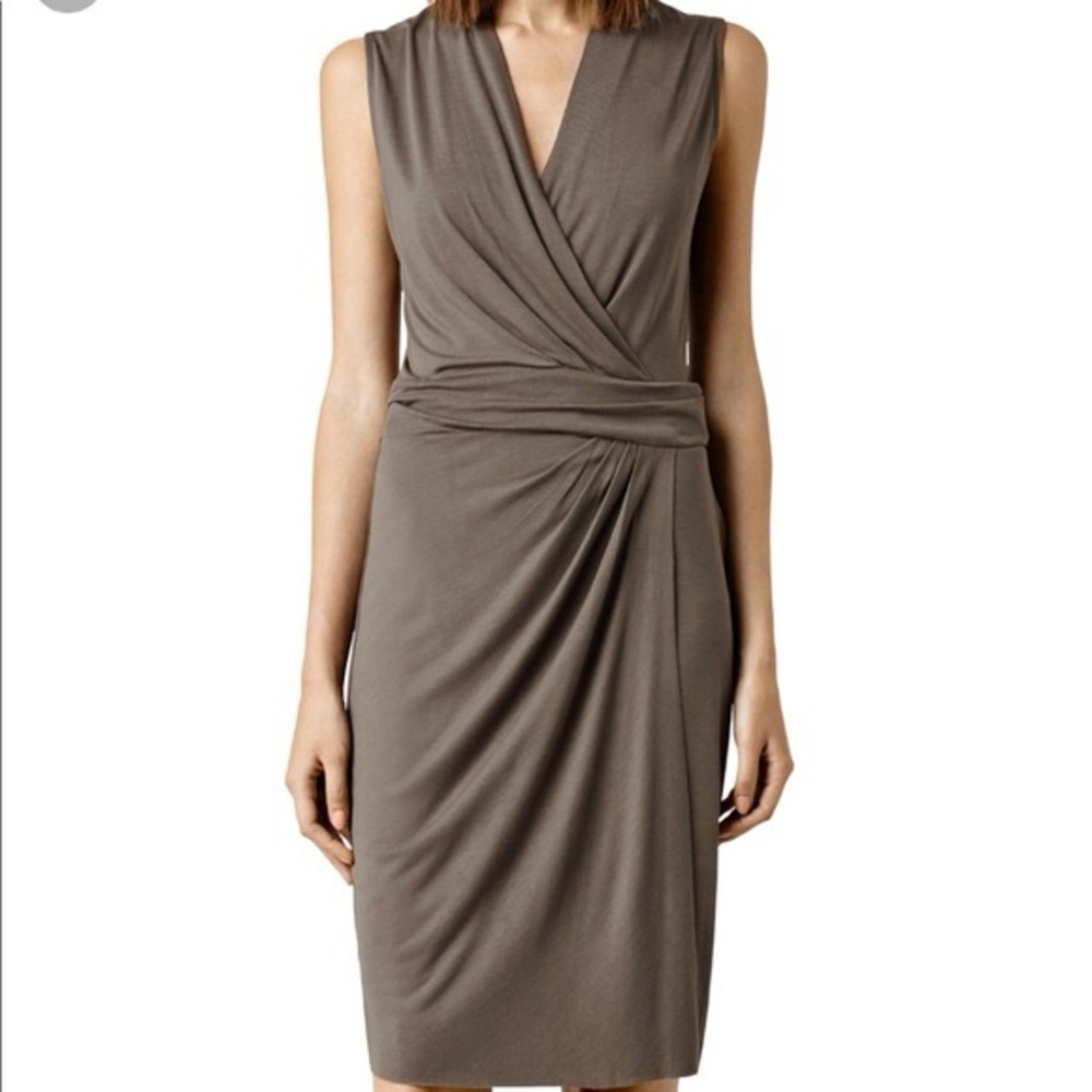 All Saints Taupe Sleeveless Dress